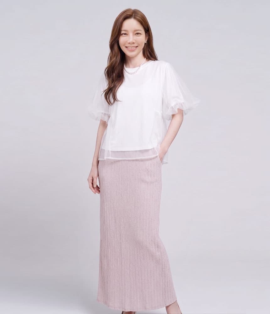 루즈핏 30수 실켓면 블루우스티 상세 이미지 2